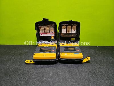 2 x Medtronic Lifepak 1000 Defibrillators (Both with Damaged Screen - See Photos)