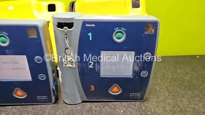 2 x Philips Heartstart FR2+ Defibrillators (Both Power Up with Stock Power Supply Stock Power Not Included) in Case - 3