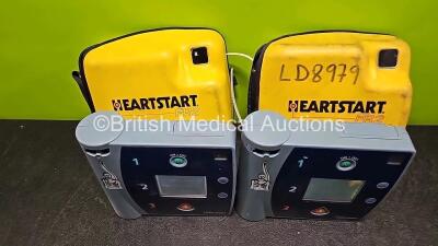 2 x Laerdal Heartstart FR2 Defibrillators (Both Power Up with Stock Power Supply Stock Power Not Included) in Case - 4