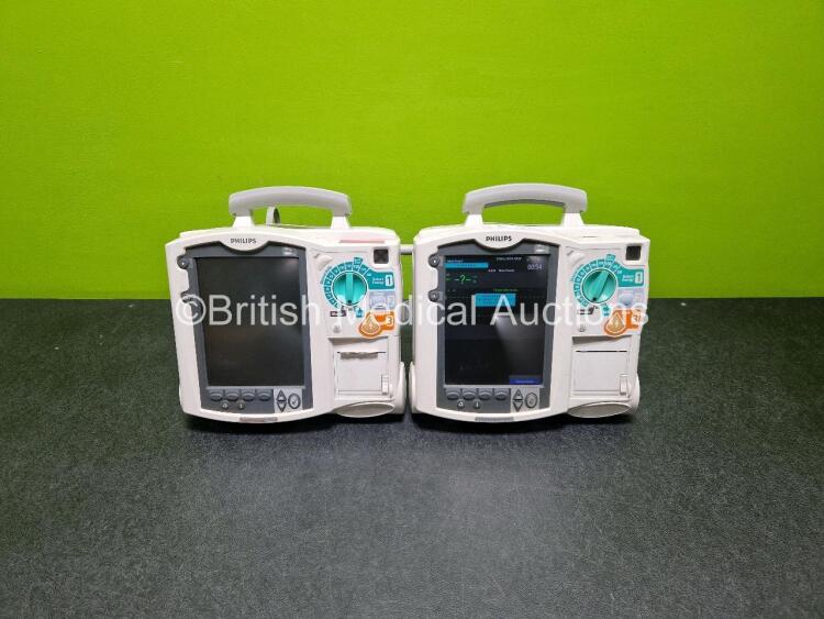 2 x Philips Heartstart MRx Defibrillators (Both Power Up with Stock Module, Stock Module Not Included) Including ECG and Printer Options