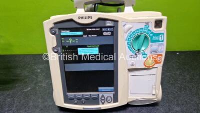 2 x Philips Heartstart MRx Defibrillators (Both Power Up with Stock Module, Stock Module Not Included) Including ECG and Printer Options with 2 x 3 Lead ECG Leads and 2 x Paddle Leads - 3