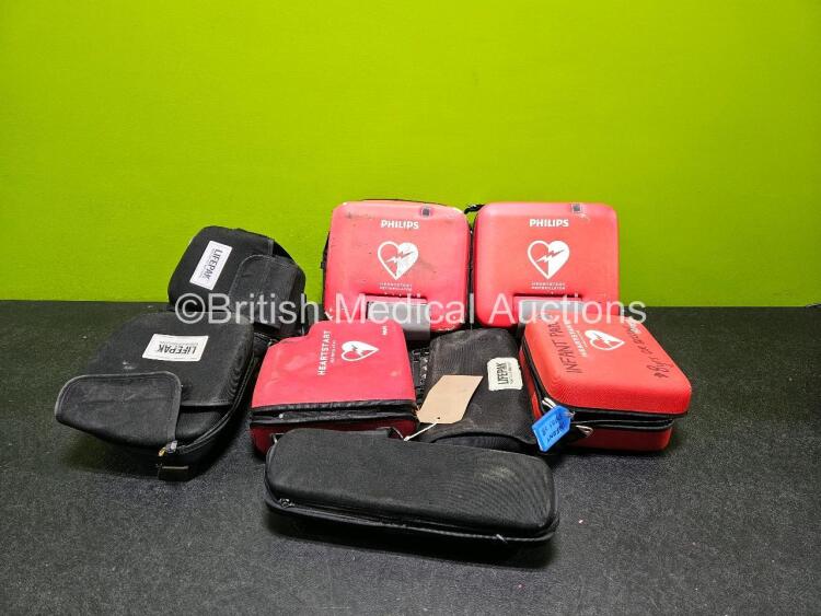 Job Lot of Various Defibrillator Cases Including Lifepak and Philips