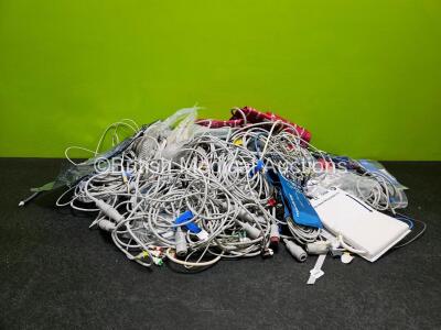 Job Lot of Various Monitoring Cables Including Philips and Mindray