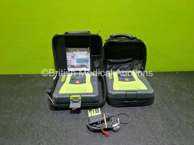 2 x Zoll AED PRO Defibrillators (Both Untested Due to No Battery Both with Scratches on Screen - See Photo)