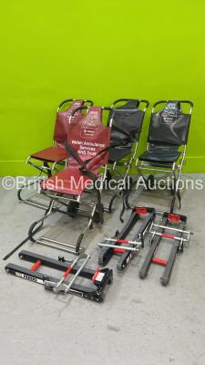 4 x Ferno Evacuation Chairs and 3 x Ferno Compact Tracks (1 x Damaged - See Pictures) *Cage*