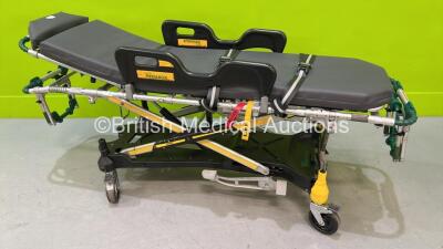 Ferno Pegasus Hydraulic Ambulance Stretcher with Mattress (Hydraulics Tested Working - Damage to 1 x Wheel - See Photo)