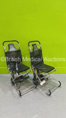 2 x Ferno Compact Evacuation Chairs with Ferno Compact 2 Tracks *S/N CT-05002-T / CT-02656-C / CT-03357-T / CT-02128-C*