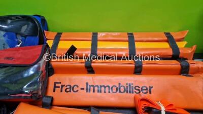 Job Lot Including 1 x Ambulance Bag, 1 x Comfy Transfer Belt, 3 x Frac Immobilisers, 1 x Ferno Mounting Frame, 1 x Mattress Pump and Various Ambulance Safety Straps - 8