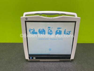 GE B450 Carescape Touch Screen Patient Monitor (Damaged Casing - See Photo) *SN SJA14095201HA* **MFD 2014**