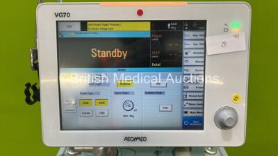 Aeonmed VG70 Ventilator Software Version 2.00, Running Hours 656h 55m with 1 x Hose on Stand *Mfd 06-2020* (Powers Up) - 3