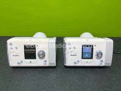 2 x ResMed Airsense 10 Autoset For Her CPAPS (Both Power Up, 2 x Missing Humidifier - See Photos) *SN 22191575944 / 22201477477*