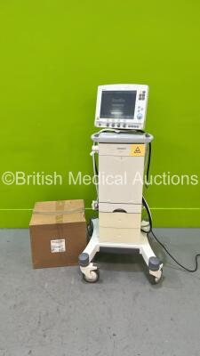 Maquet Servo-I Ventilator System Version 5.0, Total Operating Time - 71573h with Hoses, 2 x Maquet Ni-Mh Rechargeable Battery Modules and 1 x Box of Zoll Pediatric / Adult 6ft Single-Limb Wye Ventilator Circuit *Expiry Date - 28/03/2025* (Powers Up)