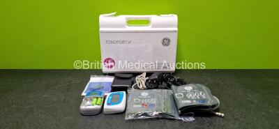 GE Tonoport VI Blood Pressure Monitoring System (Powers Up) with Accessories in Carry Case *SN TONO20030* *Asset No. NA*