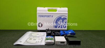 GE Tonoport V Ambulatory Blood Pressure Measuring System with Accessories in Carry Case *SN TONO17751* *Asset No. NA*