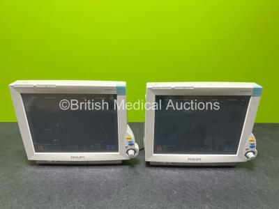 2 x Philips IntelliVue MP70 Patient Monitors (Both Power Up)