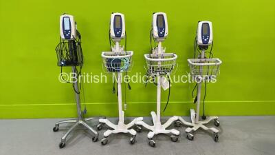 4 x Welch Allyn SPOT Vital Signs Monitors on Stands (All Power Up - 2 x with Error - See Pictures)