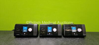 3 x ResMed Airsense 10 Autoset CPAP Units *Mfd 2 x 2022* (All Power Up) with 3 x Power Supplies *SN 23161835168 / 23221801440 / 23221800354*