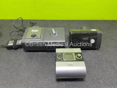 Mixed Lot Including 1 x ResMed S9 Autoset CPAP, 1 x ResMed Airsense 10 Autoset CPAP Unit, 1 x Philips Respironics REMstar Auto C-Flex+ CPAP Unit with System One Humidifier (All Power Up) *SN 22151823791 / 23222382210 / P06775134*