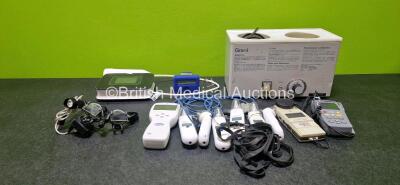 Mixed Lot Including 1 x Niox Vero Aerocrine AB 12-1000 Airway Monitor (Untested Due to No Power Supply), 1 x Amplivox Otowave Tympanometer, 1 x Grant Water Bath, 1 x Rhodes Pressure Flow Meter, 1 x Ver VHIT Ref EyeSeeCam Unit, 6 x Radiant Thermometers (2 