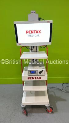 Pentax Radiance HD Ultra Monitor on Pentax Mobile Stack Trolley with Stryker X8000 Light Source (Powers Up) *18-286762*