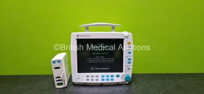 GE Datex-Ohmeda S/5 FM Patient Monitor (Powers Up) with 1 x GE E-PSMP-00 Module Including ECG, SpO2, T1-T2 and NIBP Options (Damaged Casing - See Photo) *SN 6289206 / 6284129* *FS No. 20102100947 / 20102100960*