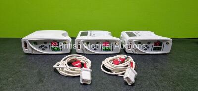 Job Lot Including 3 x MasimoSET Rad-8 Signal Extraction Pulse Oximeters (All Power Up) with 2 x Masimo Red LNC-10 *SN M87778 / M139303 / NA*