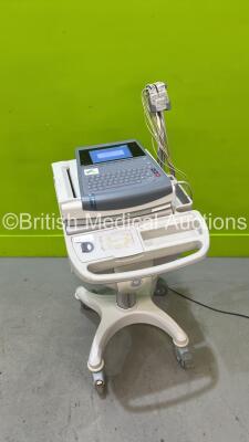 GE MAC1600 ECG Machine in Stand with 10 Lead ECG Leads (Powers Up) *SDE10220010NA* ***CD144***