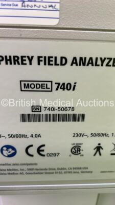 Zeiss Humphrey 740i Field Analyzer Rev 5.1.2 with Patient Response Trigger and Calibration Key on Motorized Table (Powers Up) *S/N 740OI-50678* **Mfd 2015** ****IR200**** - 9