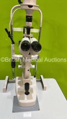 H SLM Slit Lamp MOdel SLM-2ER with Binoculars, 2 x 12,5x Eyepieces and Chin Rest on Motorized Table (Powers Up) *S/N NA* - 8