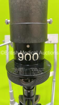 Haag Streit Bern SL 900 Slit Lamp with 2 x 10x Eyepieces and Chin Rest on Motorized Table (Powers Up with Good Bulb - Wheel Damaged - See Pictures) *S/N U90048692* - 6