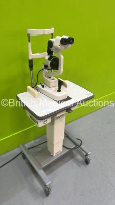 TopCon SL-4F Slit Lamp with Binoculars, 2 x 12,5x Eyepieces and Chin Rest on Hydraulic Table (Powers Up) *S/N 420105* - 3