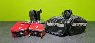 Job Lot Including 1 x Lifepak Defibrillator Bag / Case, 1 x Zoll X Series Defibrillator Bag / Case and 2 x Philips Heartstart MRx Defibrillator Pouches