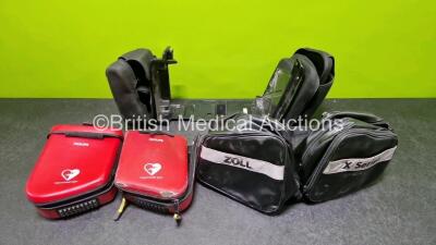 Job Lot Including 1 x Lifepak Defibrillator Bag / Case, 1 x Zoll X Series Defibrillator Bag / Case and 2 x Philips Heartstart MRx Defibrillator Pouches - 2