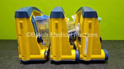 Job Lot Including 3 x Laerdal LSU Suction Units Including 3 x Batteries with 3 x Suction Cups (All Power Up and 1 x Damaged Casing - See Photo) *SN 78320963001 / 78361189132 / 78261469290*. - 7