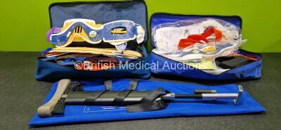 Job Lot Including 1 x SP Cervical Extrication Collar, 1 x Laerdal Stiff Neck Extraction Collar and 1 x Sager Emergency Traction Splint