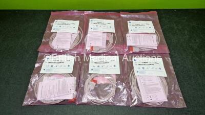 6 x GE Invasive Blood Pressure Cables Ref 2104107-001 (Like New in Packaging) - 2