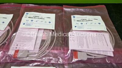 6 x GE Invasive Blood Pressure Cables Ref 2104107-001 (Like New in Packaging) - 4