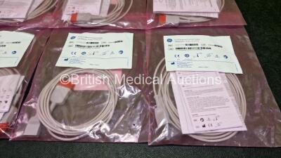 6 x GE Invasive Blood Pressure Cables Ref 2104107-001 (Like New in Packaging) - 5