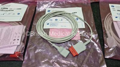 6 x GE Invasive Blood Pressure Cables Ref 2104107-001 (Like New in Packaging) - 7