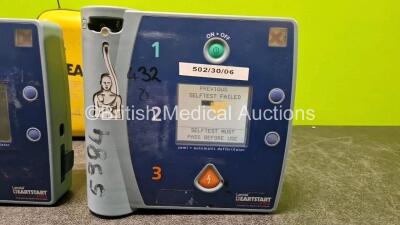 Job Lot Including 2 x Laerdal Heartstart FR2+ Defibrillators with 2 x LiMnO2 Battery *Both Flat* and 1 x 3 Lead ECG Lead in Case (Both Power Up with Stock Battery - Stock Battery Not Included) - 6