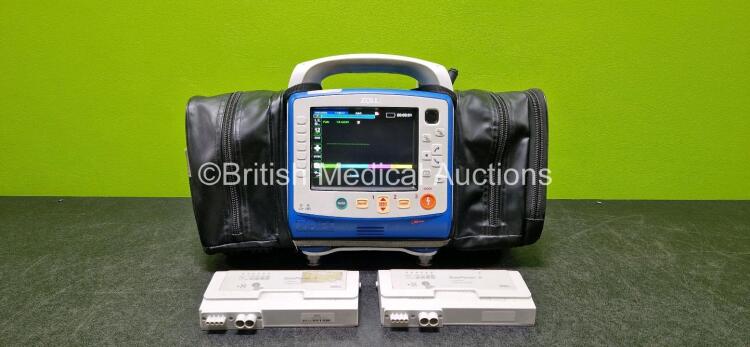 Zoll X Series Monitor/Defibrillator Application Version 02.34.05.00 Including Pacer, ECG, SPO2, NIBP, CO2 and Printer Options with 2 x Sure Power II Li-Ion Batteries *Both Flat* (Powers Up with Stock Battery - Stock Battery Not Included, Missing Badge and