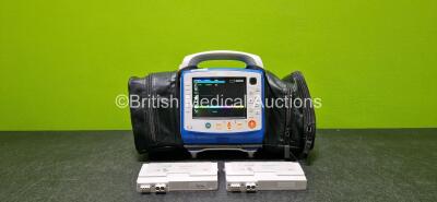 Zoll X Series Monitor/Defibrillator Application Version 02.36.21.00 Including Pacer, ECG, SPO2, NIBP, CO2 and Printer Options with 2 x Sure Power II Li-Ion Batteries *Both Flat* (Powers Up with Stock Battery - Stock Battery Not Included, Minor Cracked Cas