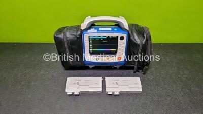 Zoll X Series Monitor/Defibrillator Application Version 02.36.21.00 Including Pacer, ECG, SPO2, NIBP, CO2 and Printer Options with 2 x Sure Power II Li-Ion Batteries *Both Flat* (Powers Up with Stock Battery - Stock Battery Not Included, Minor Cracked Cas - 2