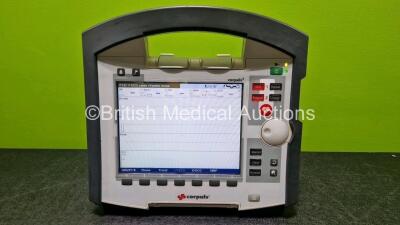 GS Corpuls3 Slim Defibrillator Ref : 04301 (Powers Up) with Corpuls Patient Box Ref : 04200 (Powers Up) with Pacer, Oximetry, ECG-D, ECG-M, CO2, CPR, NIBP and Printer Options with 4 and 6 Lead ECG Leads, CO2 Cable with TG-121T Cable, Hose with Cuff, SpO2 - 4