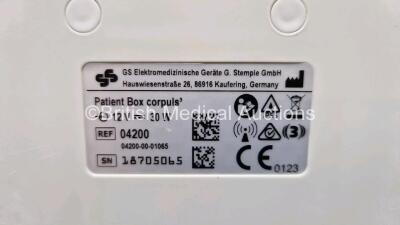 GS Corpuls3 Slim Defibrillator Ref : 04301 (Powers Up) with Corpuls Patient Box Ref : 04200 (Powers Up) with Pacer, Oximetry, ECG-D, ECG-M, CO2, CPR, NIBP and Printer Options with 4 and 6 Lead ECG Leads, CO2 Cable with TG-121T Cable, CPR Cable, Hose with - 13