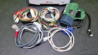 GS Corpuls3 Slim Defibrillator Ref : 04301 (Powers Up) with Corpuls Patient Box Ref : 04200 (Powers Up) with Pacer, Oximetry, ECG-D, ECG-M, CO2, CPR, NIBP and Printer Options with 4 and 6 Lead ECG Leads, CPR Cable, Hose with Cuff, SpO2 Cable, 3 x Li-ion B - 3