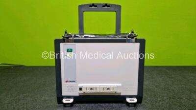 GS Corpuls3 Slim Defibrillator Ref : 04301 (Powers Up) with Corpuls Patient Box Ref : 04200 (Powers Up) with Pacer, Oximetry, ECG-D, ECG-M, CO2, CPR, NIBP and Printer Options with 4 and 6 Lead ECG Leads, CPR Cable, Hose with Cuff, SpO2 Cable, 3 x Li-ion B - 7