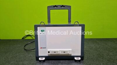 GS Corpuls3 Slim Defibrillator Ref : 04301 (Powers Up) with Corpuls Patient Box Ref : 04200 (Powers Up) with Pacer, Oximetry, ECG-D, ECG-M, CO2, CPR, NIBP and Printer Options with 4 and 6 Lead ECG Leads, CPR Cable, Hose with Cuff, SpO2 Cable, 3 x Li-ion B - 7