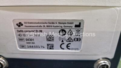 GS Corpuls3 Slim Defibrillator Ref : 04301 (Powers Up) with Corpuls Patient Box Ref : 04200 (Powers Up) with Pacer, Oximetry, ECG-D, ECG-M, CO2, CPR, NIBP and Printer Options with 4 and 6 Lead ECG Leads, CPR Cable, Hose with Cuff, SpO2 Cable, 3 x Li-ion B - 14
