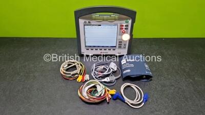 GS Corpuls3 Slim Defibrillator Ref : 04301 (Powers Up) with Corpuls Patient Box Ref : 04200 (Powers Up) with Pacer, Oximetry, ECG-D, ECG-M, CO2, CPR, NIBP and Printer Options with 4 and 6 Lead ECG Leads, CPR Cable, Hose with Cuff, SpO2 Cable, 3 x Li-ion B - 2